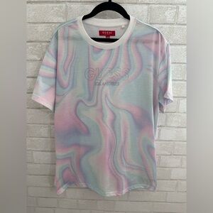 Guess Logo Short Sleeve Pastel Tie-Dye T-Shirt Size L #1884